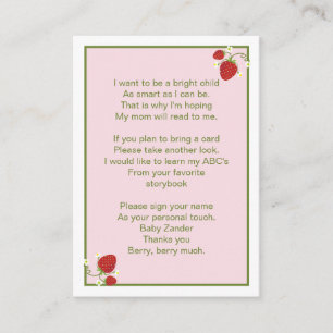 Erdbeerbaby holen eine Buch-Karte Begleitkarte