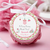 ErdbeerBaby Outfit mit Pattern Baby Dusche Geschenkanhänger