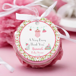 ErdbeerBaby Outfit mit Pattern Baby Dusche Geschenkanhänger