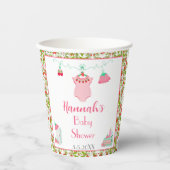 ErdbeerBaby Outfit mit Pattern Baby Dusche Pappbecher (Vorderseite)