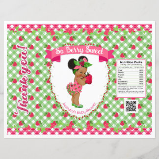 Erdbeerbaby-Thema Pink Grün Gingham-Chip-Tüte