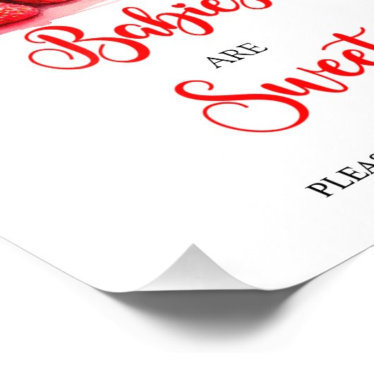 Erdbeerbabys sind Süßduschzeichen Fotodruck (Ecke)