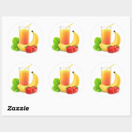 Erdbeerbanane-Mischung Runder Aufkleber (Blatt)