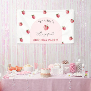 Erdbeerbeere 1. Geburtstag Party Banner