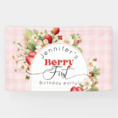 Erdbeerbeere erste Geburtstagsparty Banner (Horizontal)
