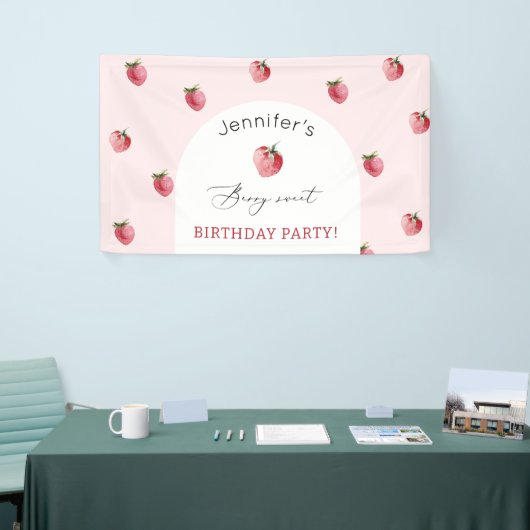 Erdbeerbeere Geburtstagsparty Banner (Messeveranstaltung)