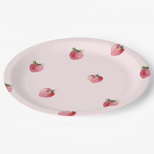 Erdbeerbeere Pappteller (Schrägansicht)