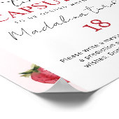 Erdbeerbeere Süßkapsel Geburtstag Poster (Ecke)