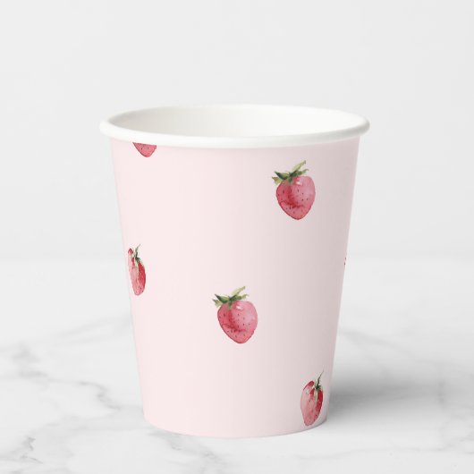 Erdbeerbeere zum ersten Geburtstag Pappbecher (Vorderseite)