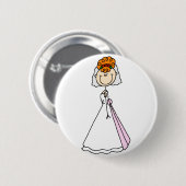 Erdbeerblonde Braut-Taste Button (Vorne & Hinten)