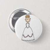 Erdbeerblonder Braut-Knopf Button (Vorne & Hinten)