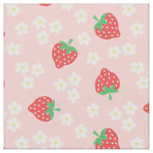 ErdbeerBlumen-rosa Muster Stoff (Nahaufnahme)