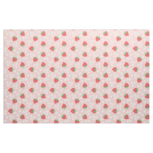 ErdbeerBlumen-rosa Muster Stoff (Fat Quarter (45,7 x 55,9 cm))