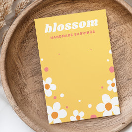 Erdbeerblüte Retro-Schriftart Gelbe Ohrring-Karte