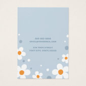 Erdbeerblüte Retro-staubige blaue Ohrring-Karte (Rückseite)