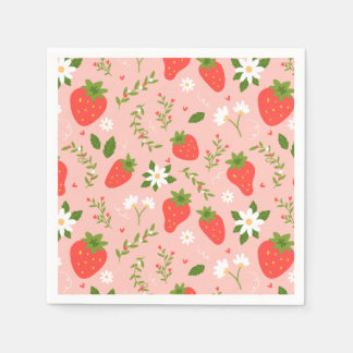 Erdbeerblüte Serviette