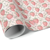 Erdbeerblüten-Pastell Geschenkpapier (Rolleneckpunkt)