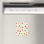 Erdbeerblüten-Sommer-Muster Magnet (In Situ (Geschirrspüler))