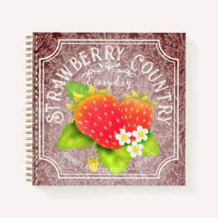Erdbeerbraun mit Rahmen-Notebook Notizblock