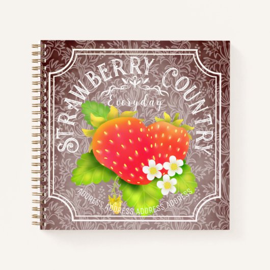 Erdbeerbraun mit Rahmen-Notebook Notizblock (Vorderseite)