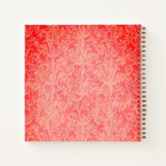 Erdbeerbraun mit Rahmen-Notebook Notizblock (Rückseite)