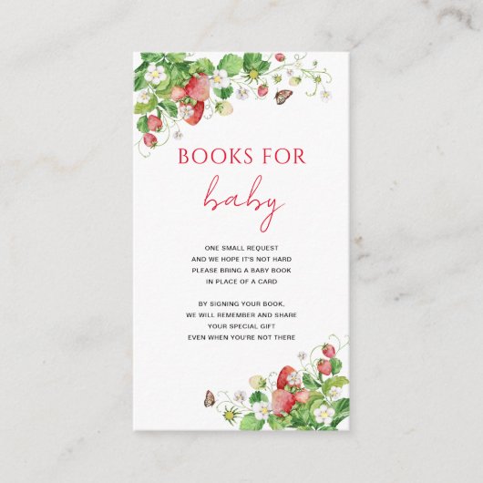 Erdbeerbücher für die Kinderkarte Begleitkarte (Vorderseite)