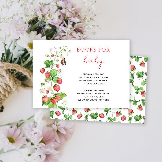 Erdbeerbücher für die Kinderkarte RSVP Karte