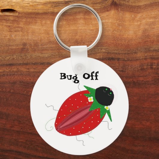 Erdbeerbug - Bug Off Schlüsselanhänger (Vorderseite)