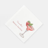 Erdbeercocktail-Getränke Brautparty Serviette (Ecke)