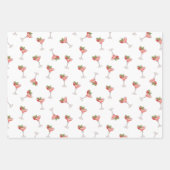 Erdbeercocktail-Getränke rote Punkte Junggesellinn Geschenkpapier Set (Vorderseite)