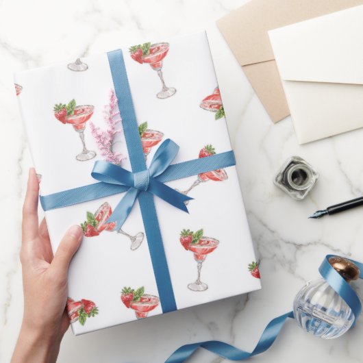 Erdbeercocktailgetränke Brautparty Geschenkpapier (Schenken)