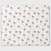 Erdbeercocktailgetränke Brautparty Geschenkpapier (Flach)