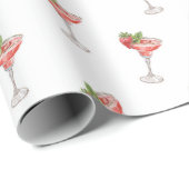 Erdbeercocktailgetränke Brautparty Geschenkpapier (Rolleneckpunkt)