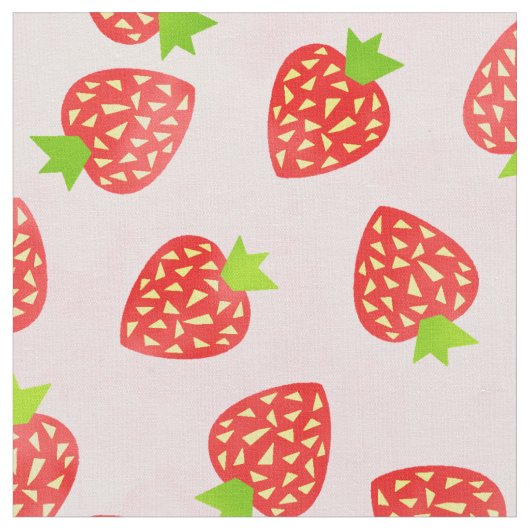 Erdbeercreme Fruchtmuster Hübsch Stoff (Nahaufnahme)