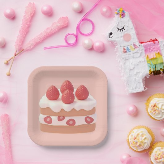 Erdbeercreme Pappteller (Party)