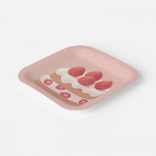 Erdbeercreme Pappteller (Gewinkelt)