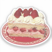 Erdbeercreme Shortcake Slice mit entlegener Creme Aufkleber (Vorderseite)