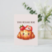 Erdbeercroissant Firmenname oder Nachricht hinzufü Postkarte (Stehend Vorderseite)