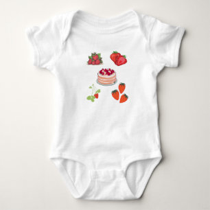 Erdbeerdelights – Süße Illustration von Beeren Baby Strampler