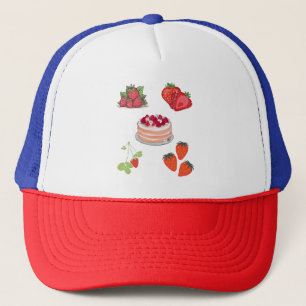 Erdbeerdelights – Süße Illustration von Beeren Truckerkappe