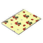 Erdbeerdesign auf einem gelben, modernen Notebook Notizblock (Linke Seite)