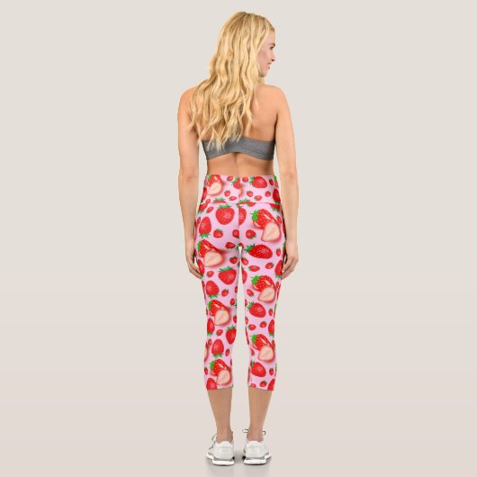 Erdbeerdesign Capri Leggings (Rückseite)