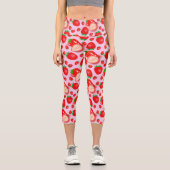 Erdbeerdesign Capri Leggings (Vorderseite)