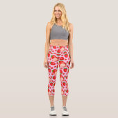 Erdbeerdesign Capri Leggings (Vorderseite)