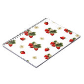 Erdbeerdesign in weißem, modernem Design Notizblock (Linke Seite)