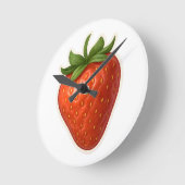 Erdbeerdesign Runde Wanduhr (Winkel)