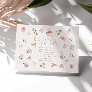 Erdbeerdessert-Baby-Shower-Bücher für Baby Begleitkarte