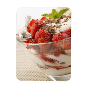 Erdbeerdessert mit frischem Jogurt Magnet