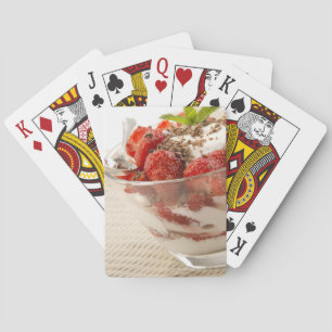 Erdbeerdessert mit frischem Jogurt Spielkarten