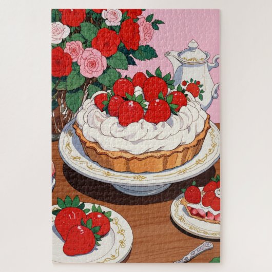 Erdbeerdessert Puzzle (Vertikal)